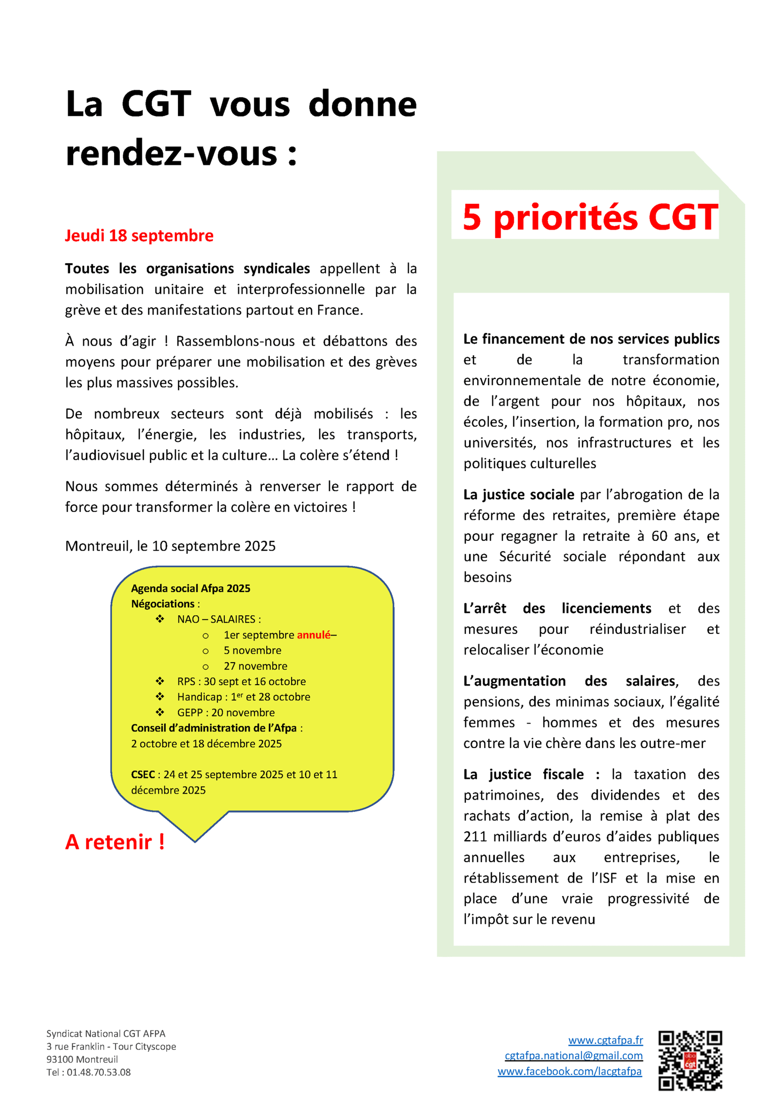Tract de rentrée
